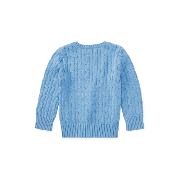 Soft Royal Heather Cable-Knit Cotton Sweater Boys 2-7 2