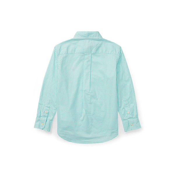 Lt Mint Multi Gingham Stretch Cotton Shirt Boys 2-7 2