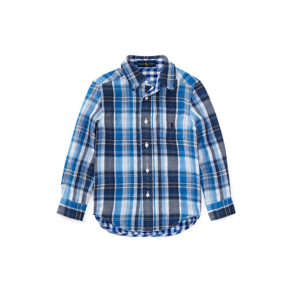 Reversible Plaid Cotton Shirt Boys 1.5-6 Years 1
