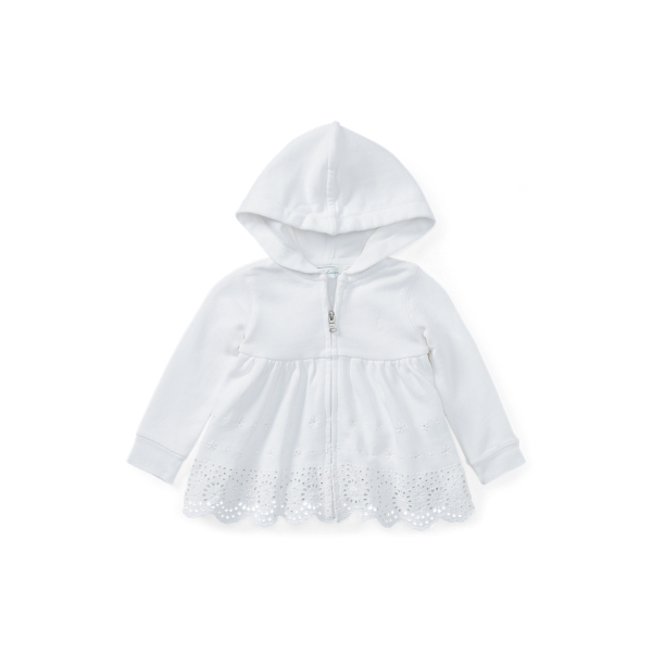 Eyelet-Hem French Terry Hoodie Baby Girl in 1