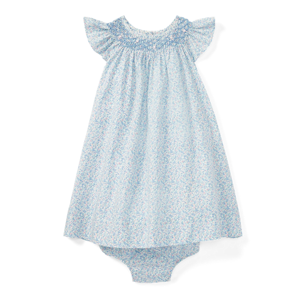 Robe et bloomer smock&eacute;s &agrave; fleurs