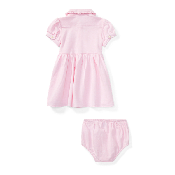 Carmel Pink Knit Oxford Dress & Bloomer Baby Girl 2