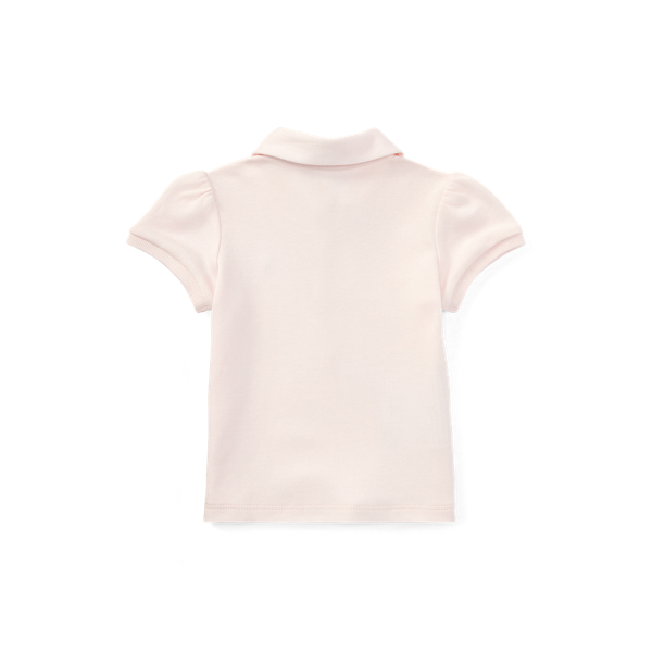 Delicate Pink Cotton Interlock Polo Shirt Baby Girl 2