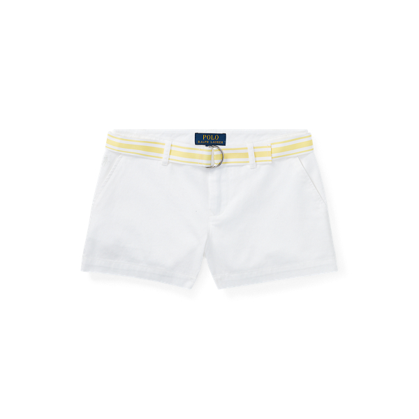Short en coton chino ceintur&eacute;