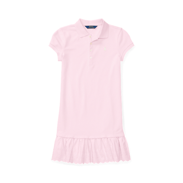 Eyelet-Hem Mesh Polo Dress Girls 7-14 Years in 1
