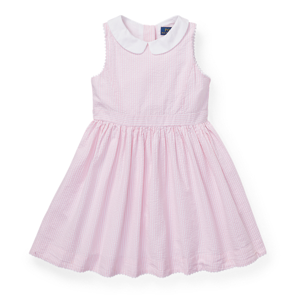 Stripe Cotton Seersucker Dress Girls 1.5-6.5 Years 1