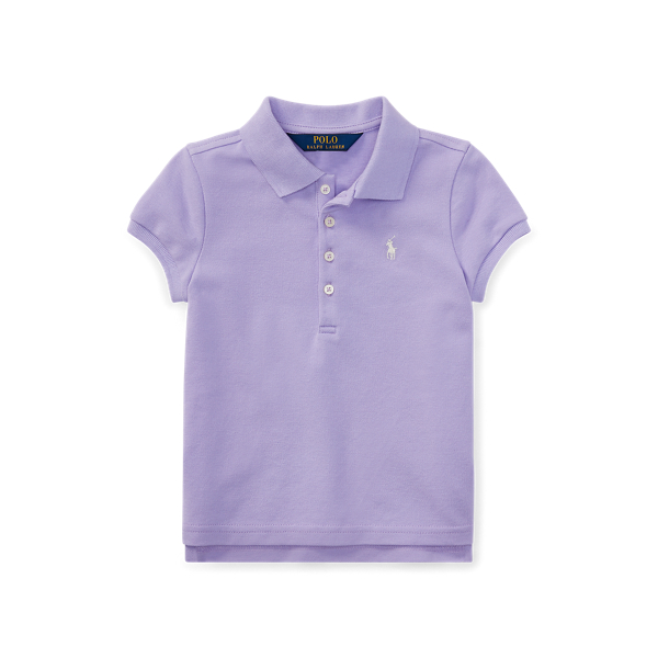 Stretch Mesh Polo Shirt Girls 1.5-6.5 Years 1