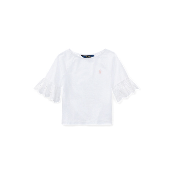 Eyelet-Cuff Jersey Top Girls 1.5-6.5 Years 1
