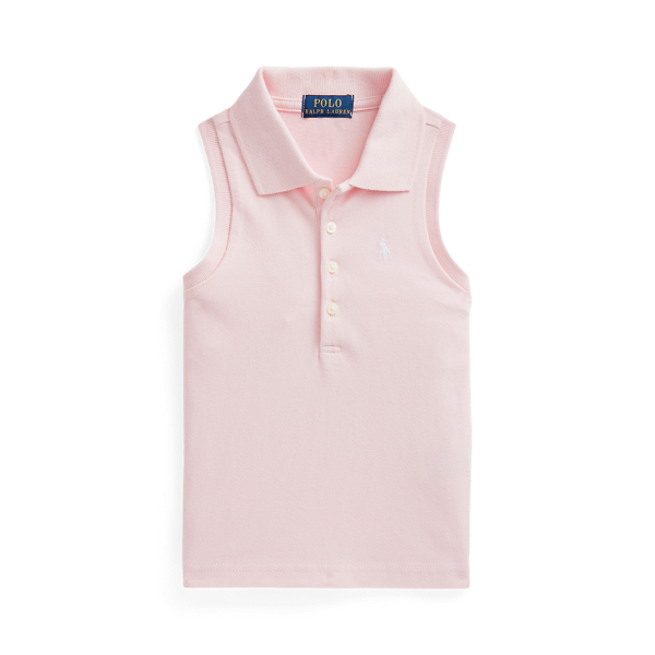 Polo de piqu&eacute; el&aacute;stico sin mangas
