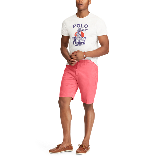 Custom Slim Fit Cotton T-Shirt Polo Ralph Lauren em Deckwash White 3
