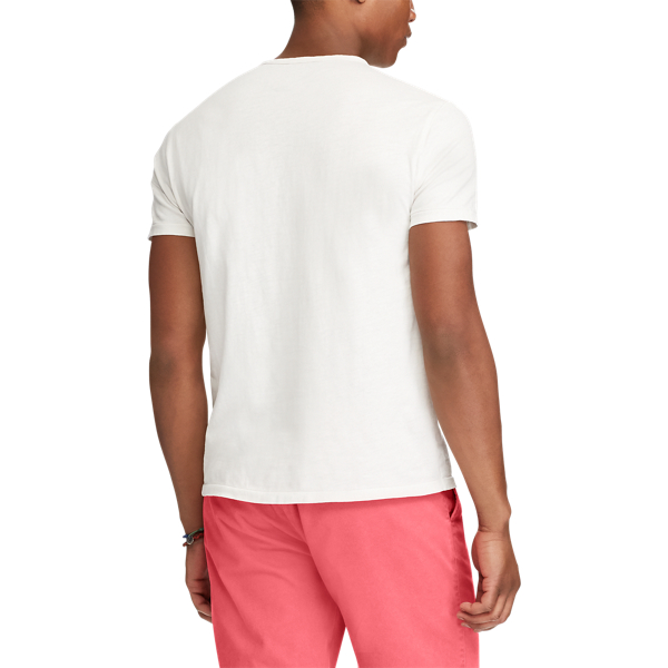 Custom Slim Fit Cotton T-Shirt Polo Ralph Lauren em Deckwash White 5
