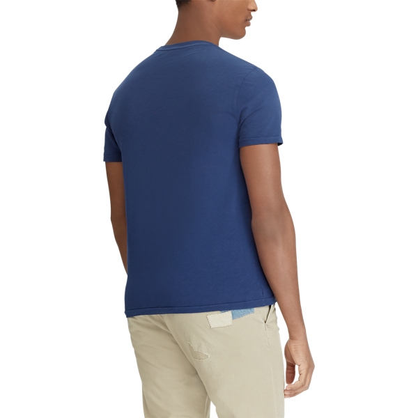 Custom Slim Fit Cotton T-Shirt Polo Ralph Lauren in Newport Navy 5
