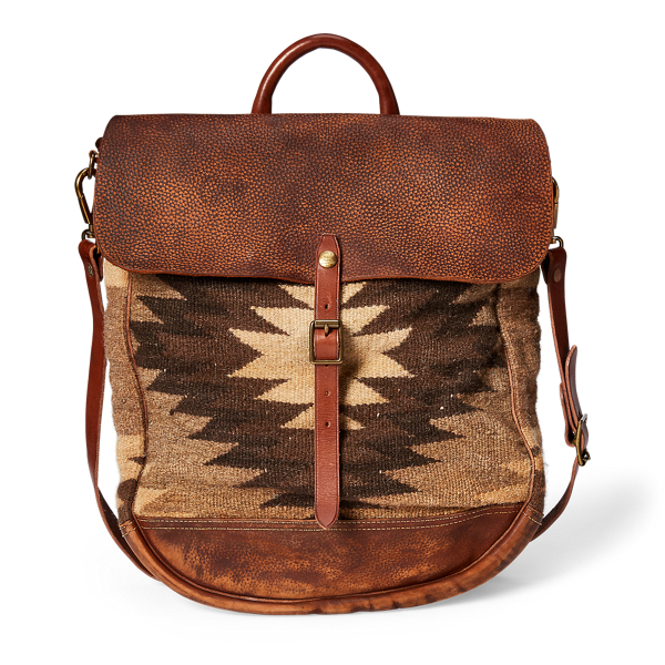 Leather-Panel Tapestry Bag RRL in 1