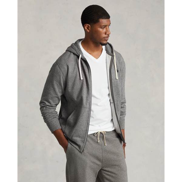 Ash Grey Heather Fleece Full-Zip Hoodie Big & Tall 1