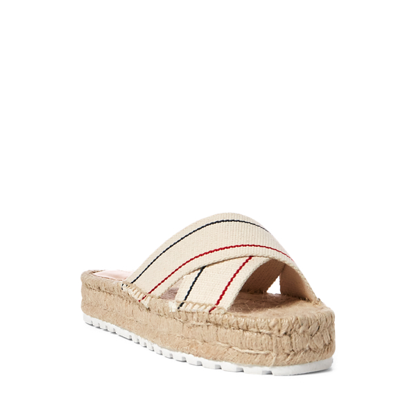 Kit Webbed Cotton Espadrille Polo Ralph Lauren in Ecru/Navy/ 2