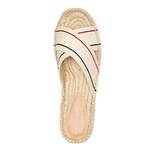 Kit Webbed Cotton Espadrille Polo Ralph Lauren in Ecru/Navy/ 4
