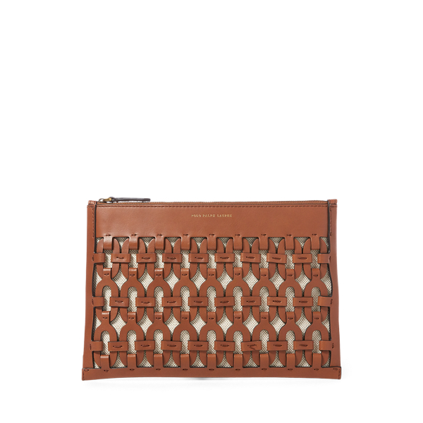 Pochette en cuir a motif chaine