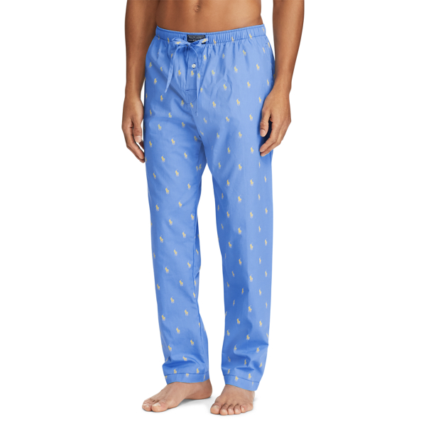 Blue/Yellow Aopp Allover Pony Pajama Pant Polo Ralph Lauren 1