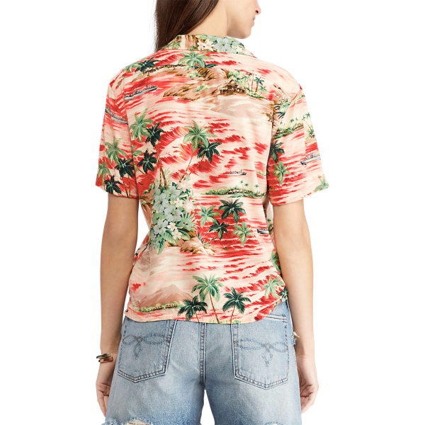 Rl 996 Coral Multi Hawaiian-Print Camp Shirt RRL 5