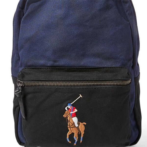 Navy/Black Canvas Big Pony Backpack Polo Ralph Lauren 5