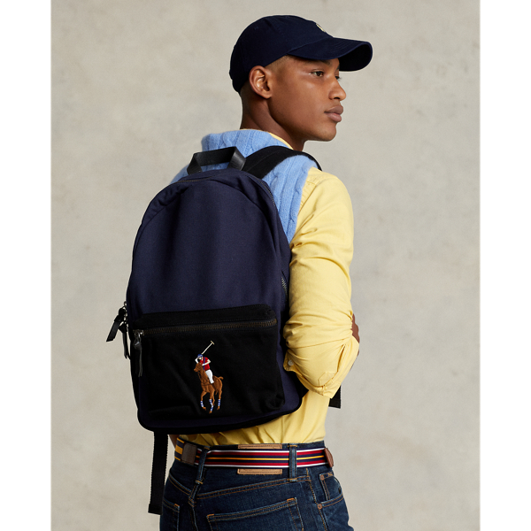 Navy/Black Canvas Big Pony Backpack Polo Ralph Lauren 7