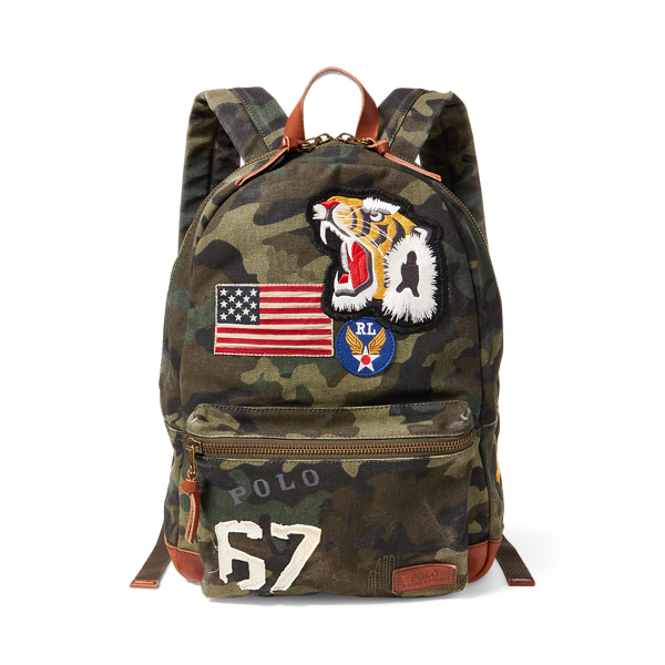 Patchwork Camo Canvas Backpack for Men Ralph Lauren PT