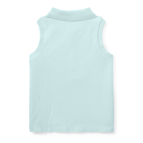 Crystal Blue Mesh Sleeveless Polo Shirt Baby Girl 2