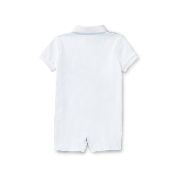 White Soft Cotton Polo Shortall Baby Boy 2
