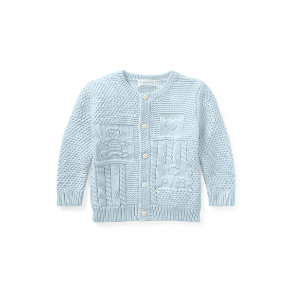 Contrast-Knit Cotton Cardigan Baby Boy 1