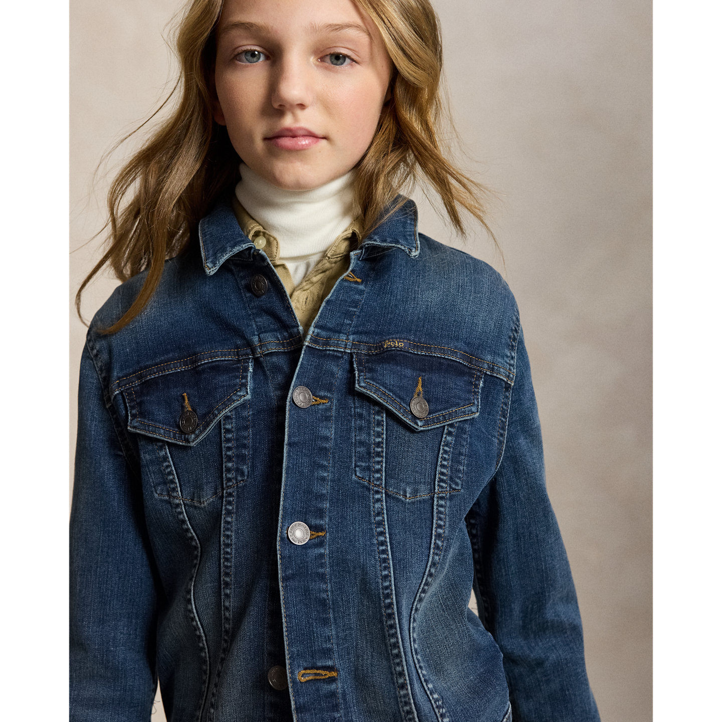 Детская куртка Ralph Lauren Denim Trucker, цвет: Варёный — фото 3