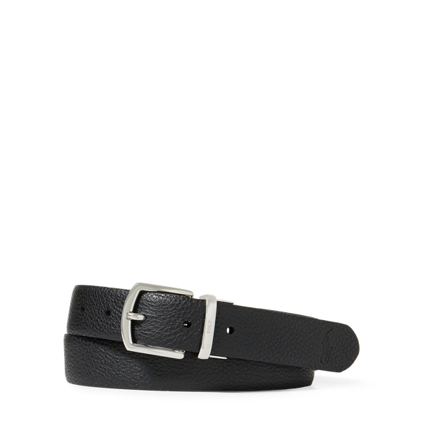Dark Brown/Black Reversible Pebble Leather Belt Polo Ralph Lauren 2