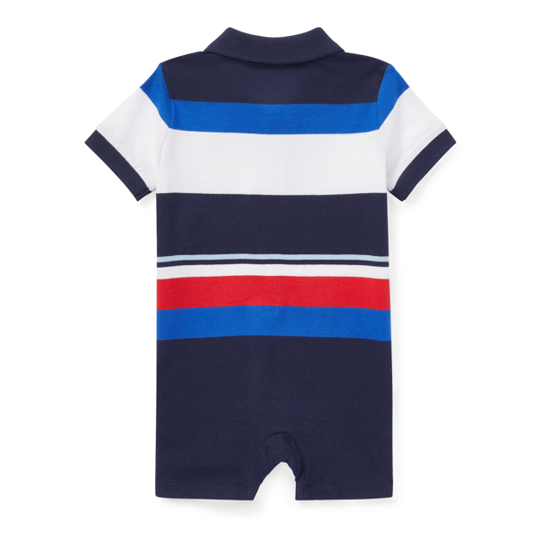 Cruise Navy Multi Striped Cotton Polo Shortall Baby Boy 2