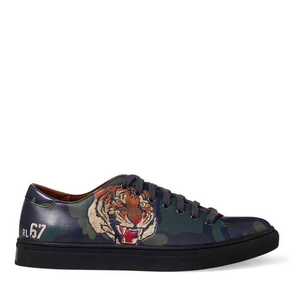 Polo ralph lauren jermain tiger calfskin sneaker on sale