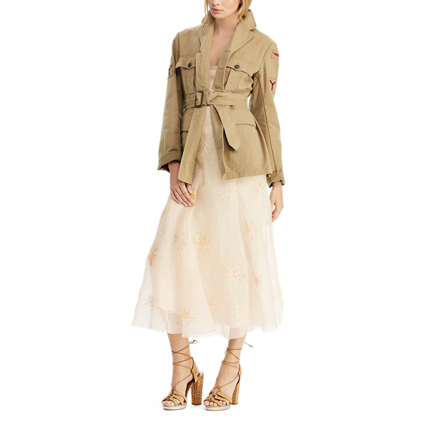 Veste safari Afton en sergé Ralph Lauren Collection en Kaki d'entraînement 2