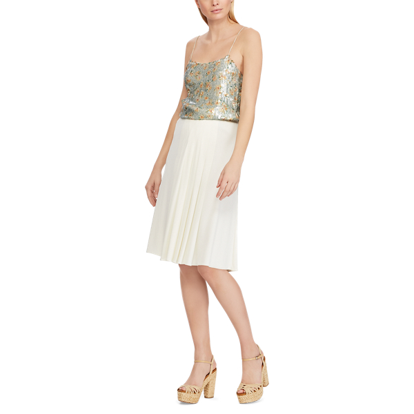 Cream Sequined Floral Silk Camisole Ralph Lauren Collection 2