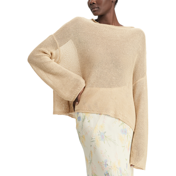 Tan Linen Rollneck Sweater Ralph Lauren Collection 3