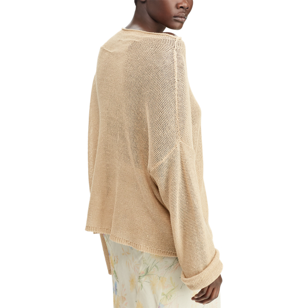 Tan Linen Rollneck Sweater Ralph Lauren Collection 4
