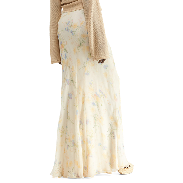 Parchment Jacqueline Floral Silk Skirt Ralph Lauren Collection 4