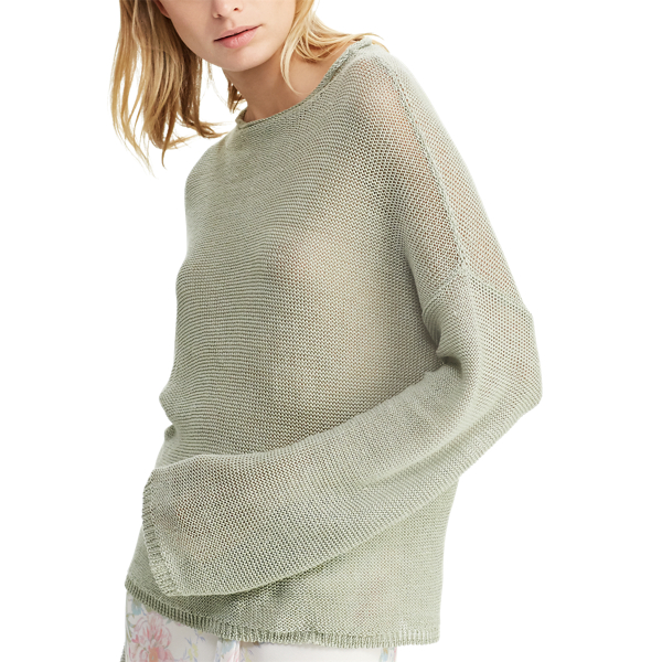 Vintage Celadon Linen Rollneck Sweater Ralph Lauren Collection 3