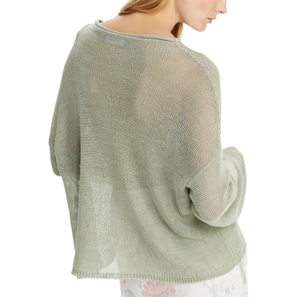 Vintage Celadon Linen Rollneck Sweater Ralph Lauren Collection 4