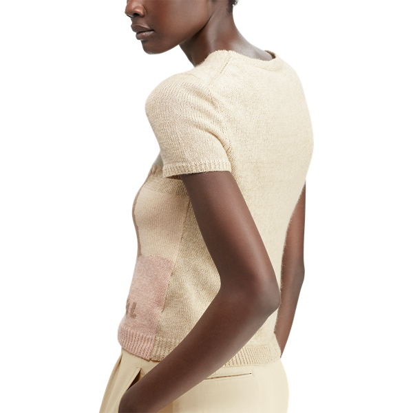 Cream Multi Beach Linen-Blend Sweater Ralph Lauren Collection 4
