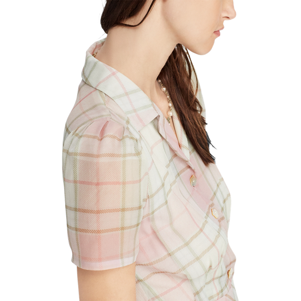 Georgette-Kleid Florentina Ralph Lauren Collection in Ros&eacute;/Ecru 3