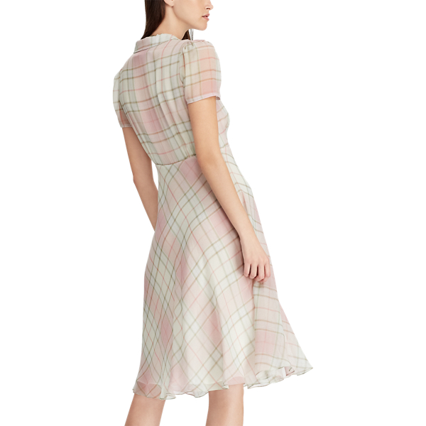 Georgette-Kleid Florentina Ralph Lauren Collection in Ros&eacute;/Ecru 4