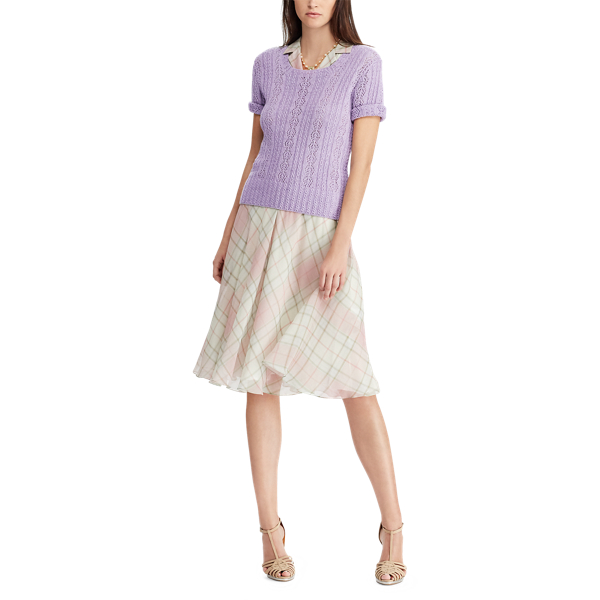 Pointelle Cashmere Sweater Ralph Lauren Collection em New Lilac 2