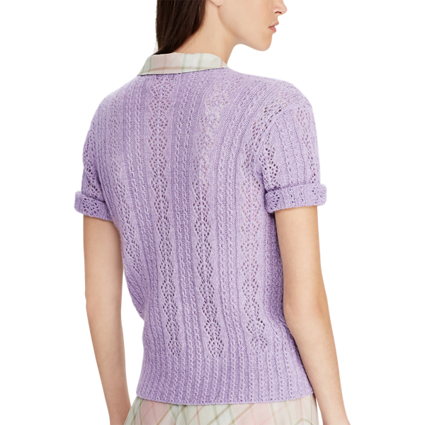 Pointelle Cashmere Sweater Ralph Lauren Collection em New Lilac 4