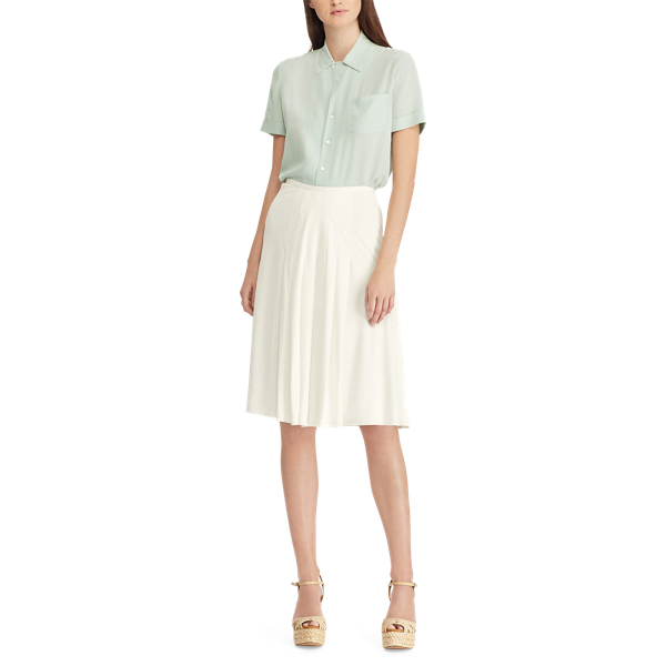 Artic Mint Martina Silk Crepe Blouse Ralph Lauren Collection 2