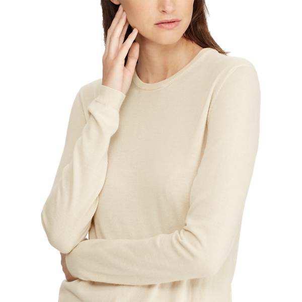 Vanilla Cashmere Crewneck Sweater Ralph Lauren Collection 3