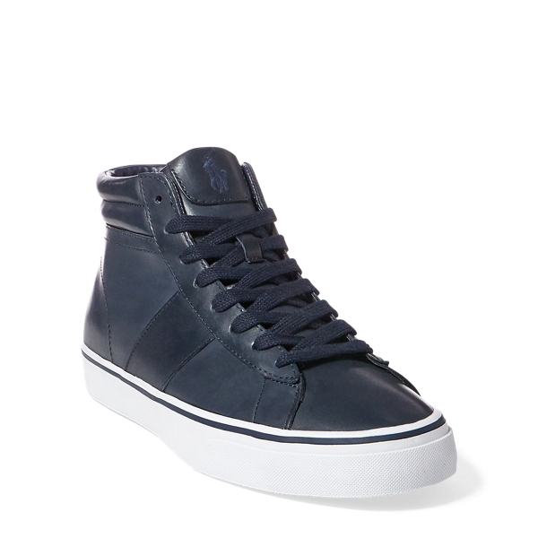 Bright Navy Shaw Calfskin High-Top Sneaker Polo Ralph Lauren 3