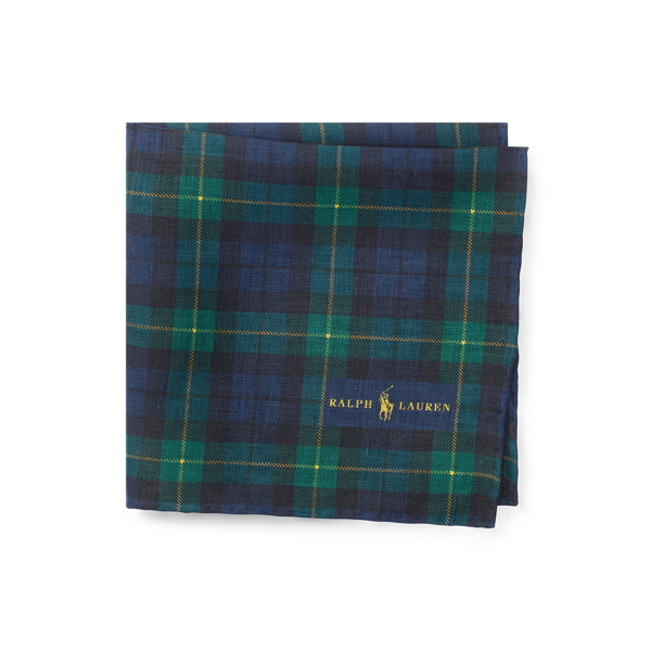 Tartan Linen Pocket Square Polo Ralph Lauren 1
