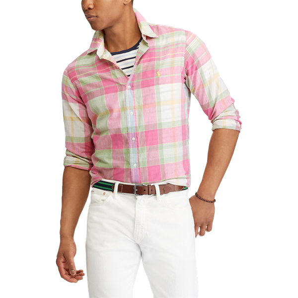 Fuchsia/Lime Multi Classic Fit Madras Shirt Polo Ralph Lauren 4